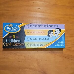 Think! Fun Card Games Set - Old Maid Crazy Eights Hearts and Rummy